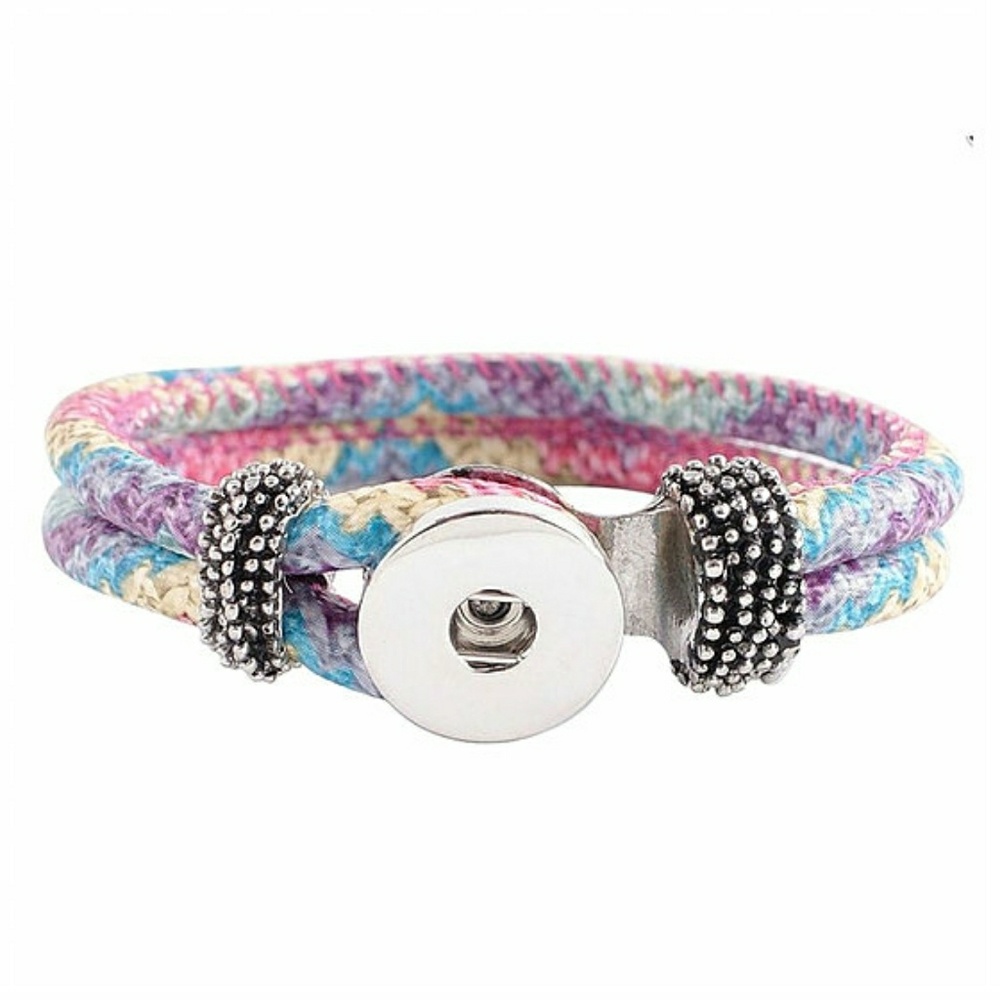 Snap Button Jewelry Rainbow Bracelet